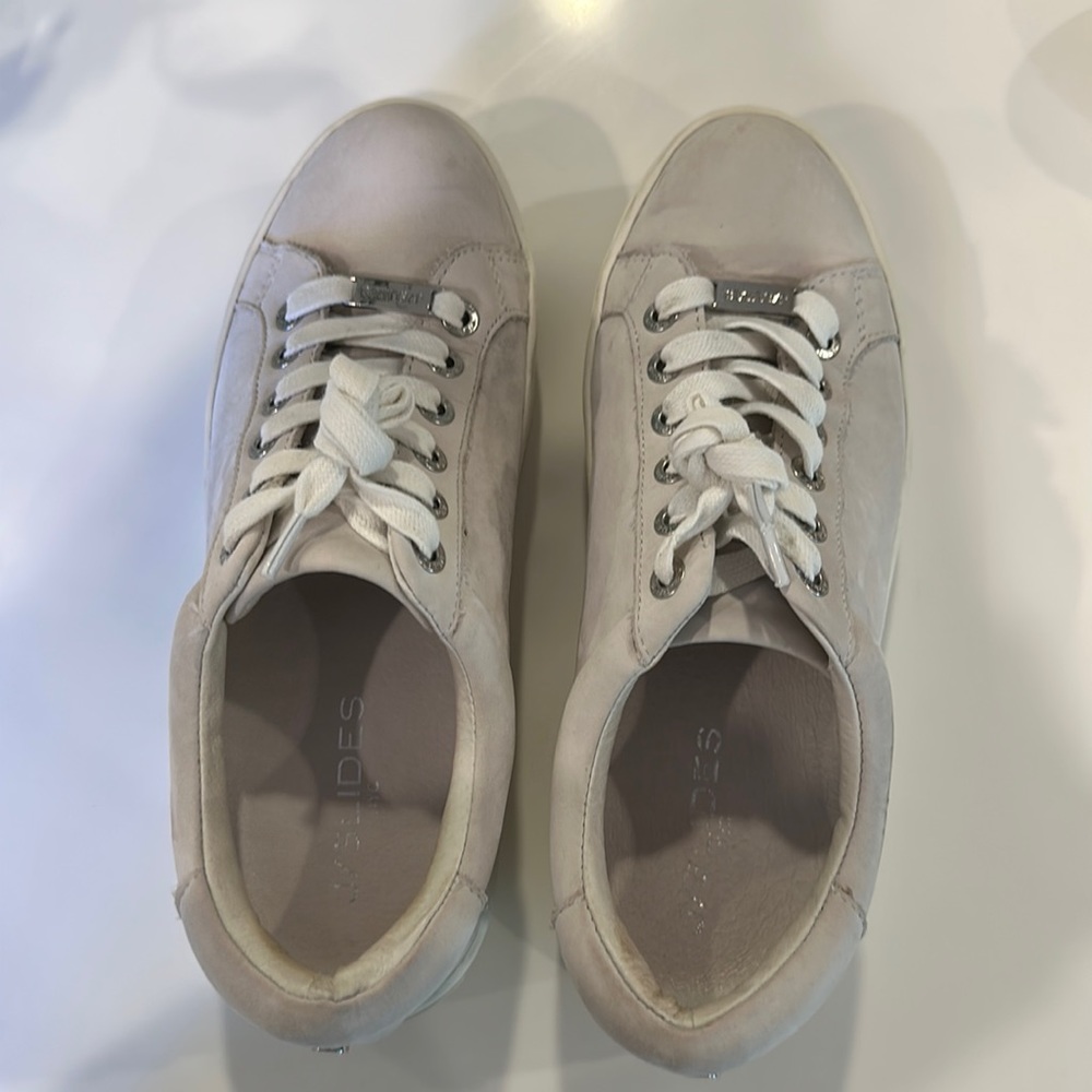 J slides light grey suede sneaker